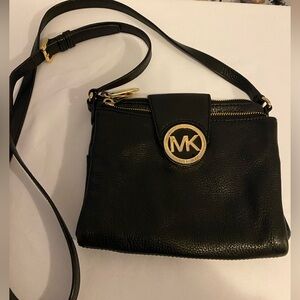 Michael Kors Black Leather Crossbody Purse